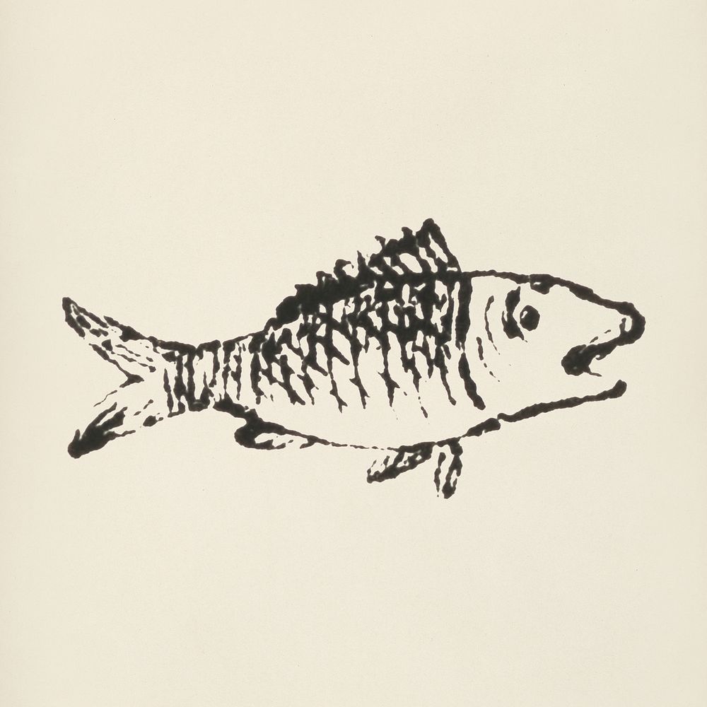 Fish icon from L'ornement Polychrome (1888) by Albert Racinet (1825&ndash;1893). Digitally enhanced from our own original…