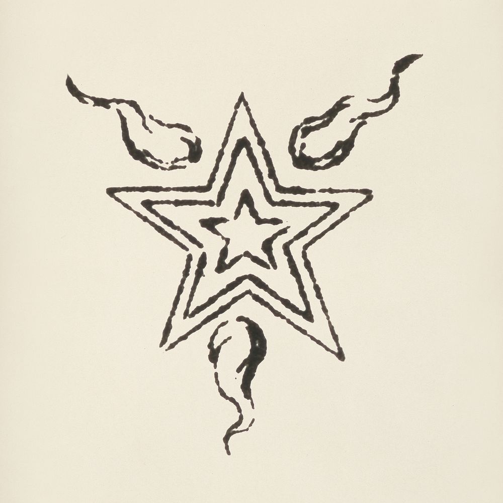 Star icon from L'ornement Polychrome (1888) by Albert Racinet (1825&ndash;1893). Digitally enhanced from our own original…