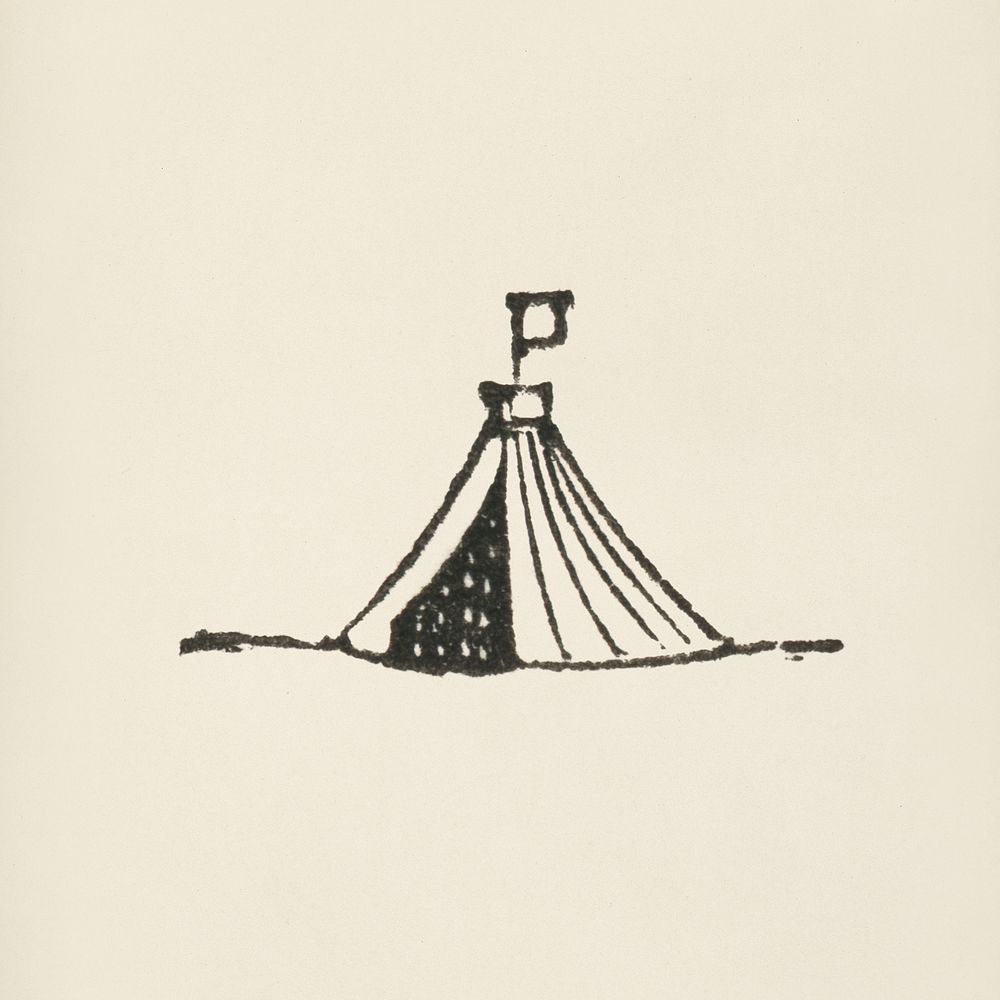 Tent icon from L'ornement Polychrome (1888) by Albert Racinet (1825&ndash;1893). Digitally enhanced from our own original…