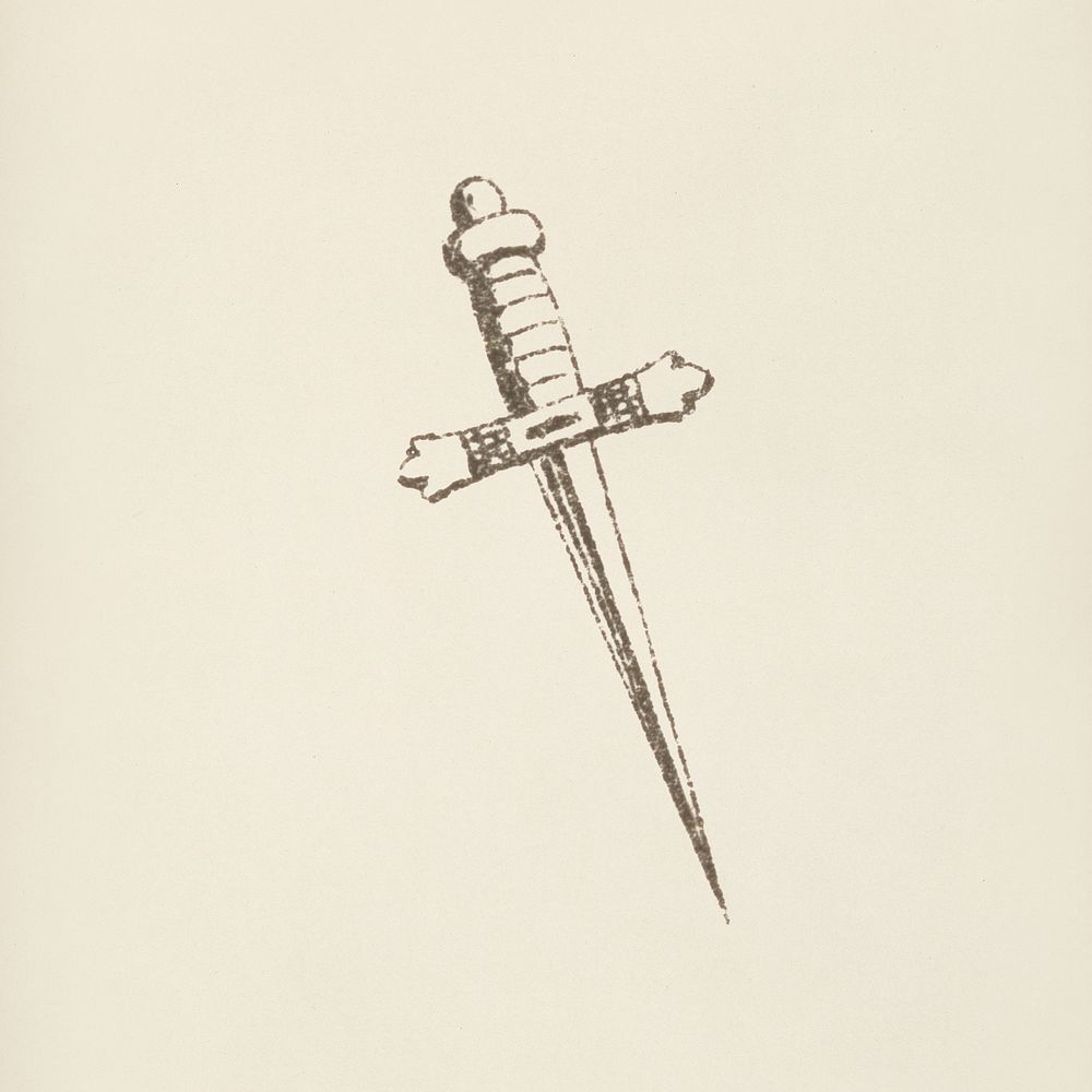 Dagger icon from L'ornement Polychrome (1888) by Albert Racinet (1825&ndash;1893). Digitally enhanced from our own original…
