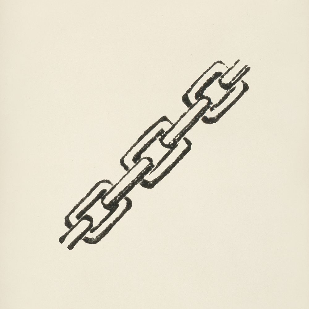 Chain links icon from L'ornement Polychrome (1888) by Albert Racinet (1825&ndash;1893). Digitally enhanced from our own…