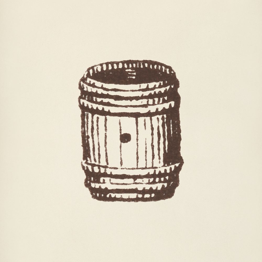 Barrel icon from L'ornement Polychrome (1888) by Albert Racinet (1825&ndash;1893). Digitally enhanced from our own original…
