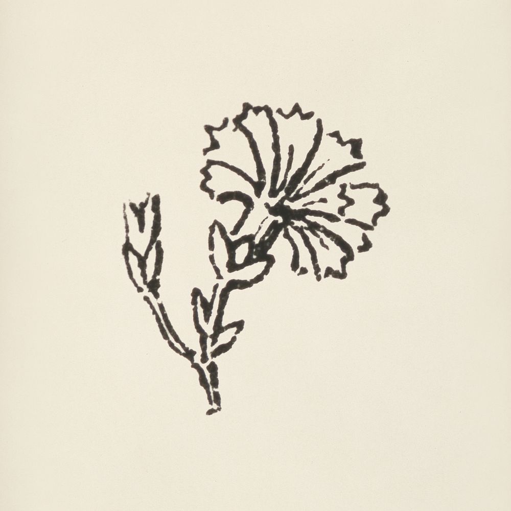 Carnation icon from L'ornement Polychrome (1888) by Albert Racinet (1825&ndash;1893). Digitally enhanced from our own…