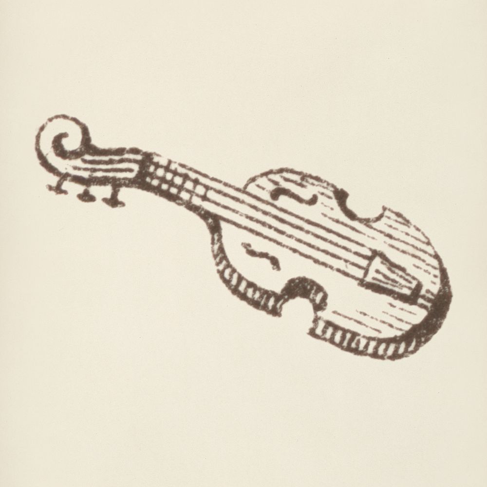 Violin icon from L'ornement Polychrome (1888) by Albert Racinet (1825&ndash;1893). Digitally enhanced from our own original…