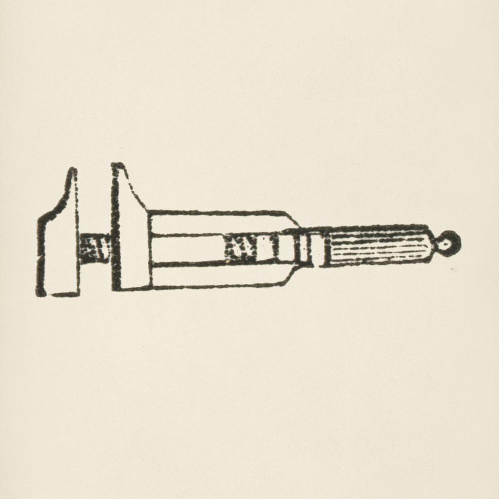 Tool icon from L'ornement Polychrome (1888) by Albert Racinet (1825–1893). Digitally enhanced from our own original 1888…