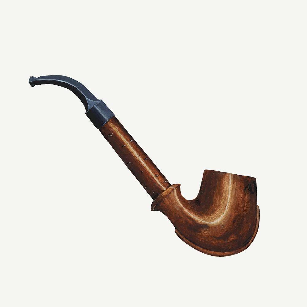 Vintage pipe vector illustration, remixed from the artwork by Mabel Ritter