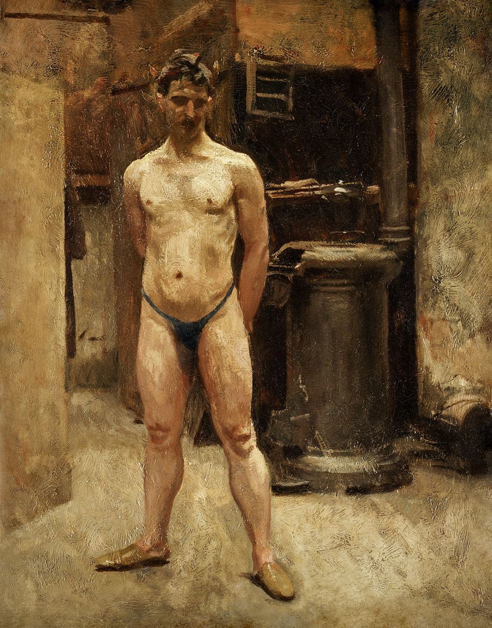A Male Model Standing before a Stove (ca. 1875&ndash;1880) by John Singer Sargent. Original from The MET Museum. Digitally…