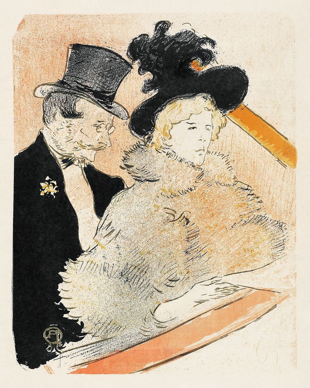 At the Concert (1896) print by Henri de Toulouse&ndash;Lautrec. Original from The Art Institute of Chicago. Digitally…
