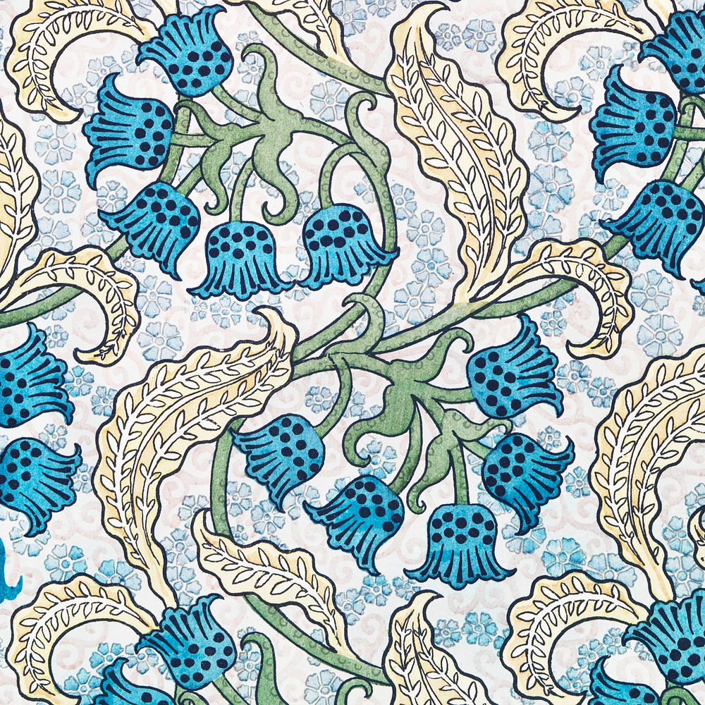 Art nouveau lily of the valley flower pattern design resource