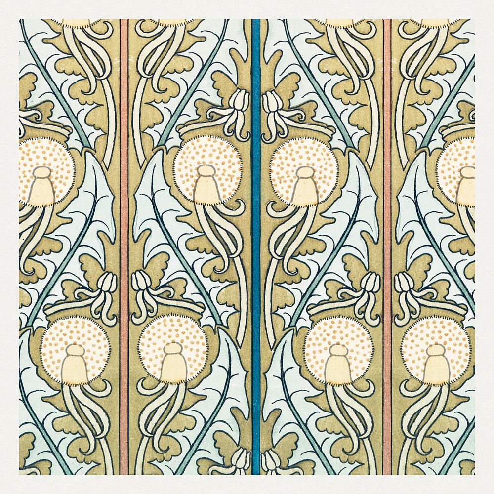 Art nouveau dandelion flower pattern design resource