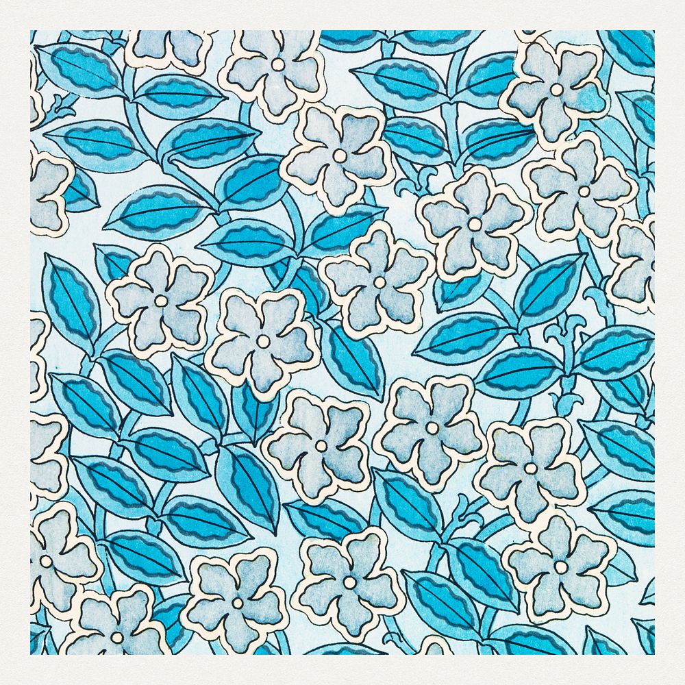 Art nouveau periwinkle flower pattern design resource