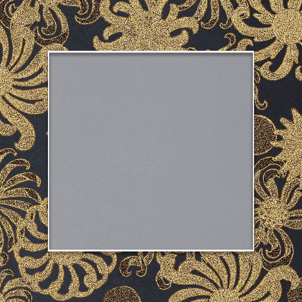 Gold chrysanthemum flower frame design element