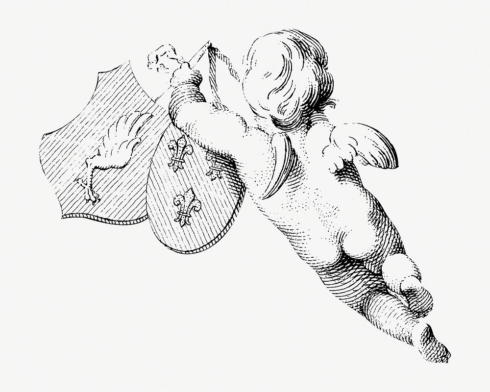 Cupid from Zes putti tonen een doek met tekst (1759) by Cornelis Ploos van Amstel. Original from The Rijksmuseum. Digitally…
