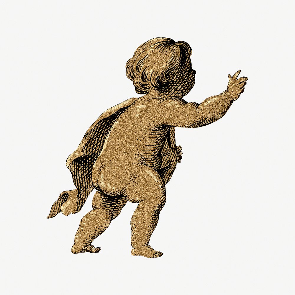 Gold cherub illustration