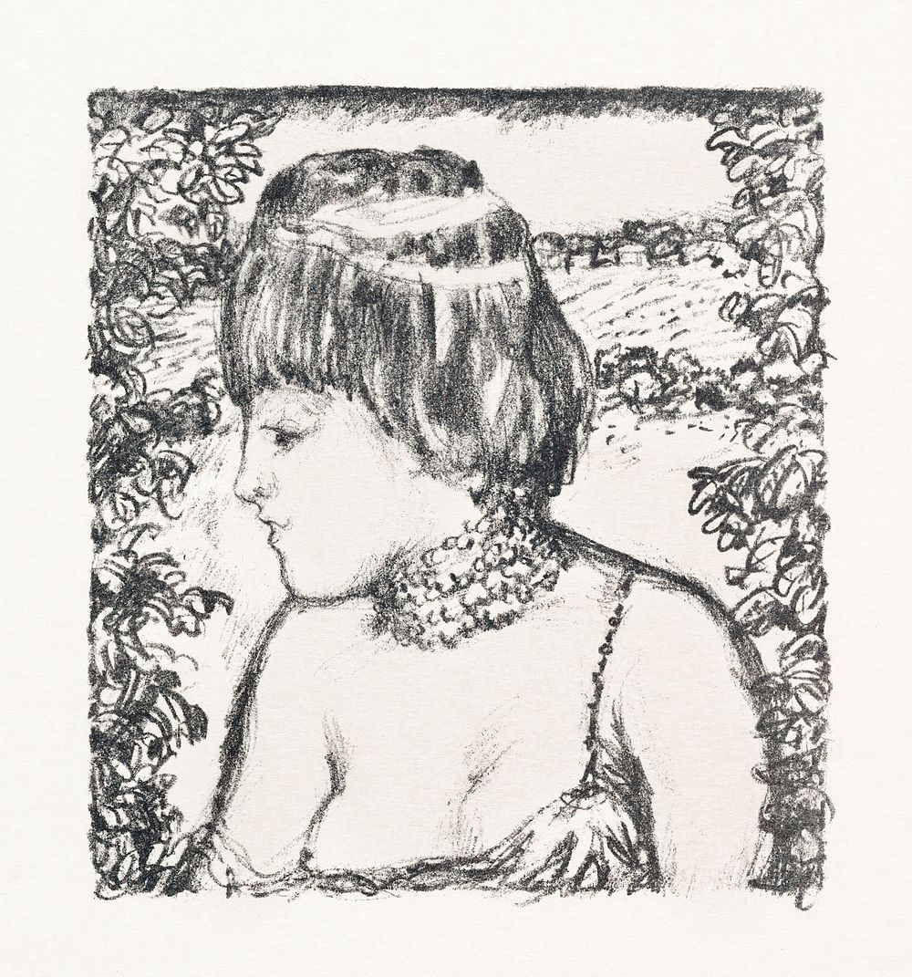 Proof of Female Figure, head and shoulders from Daphnis et Chlo&eacute; (1902) print in high resolution by Pierre Bonnard.…