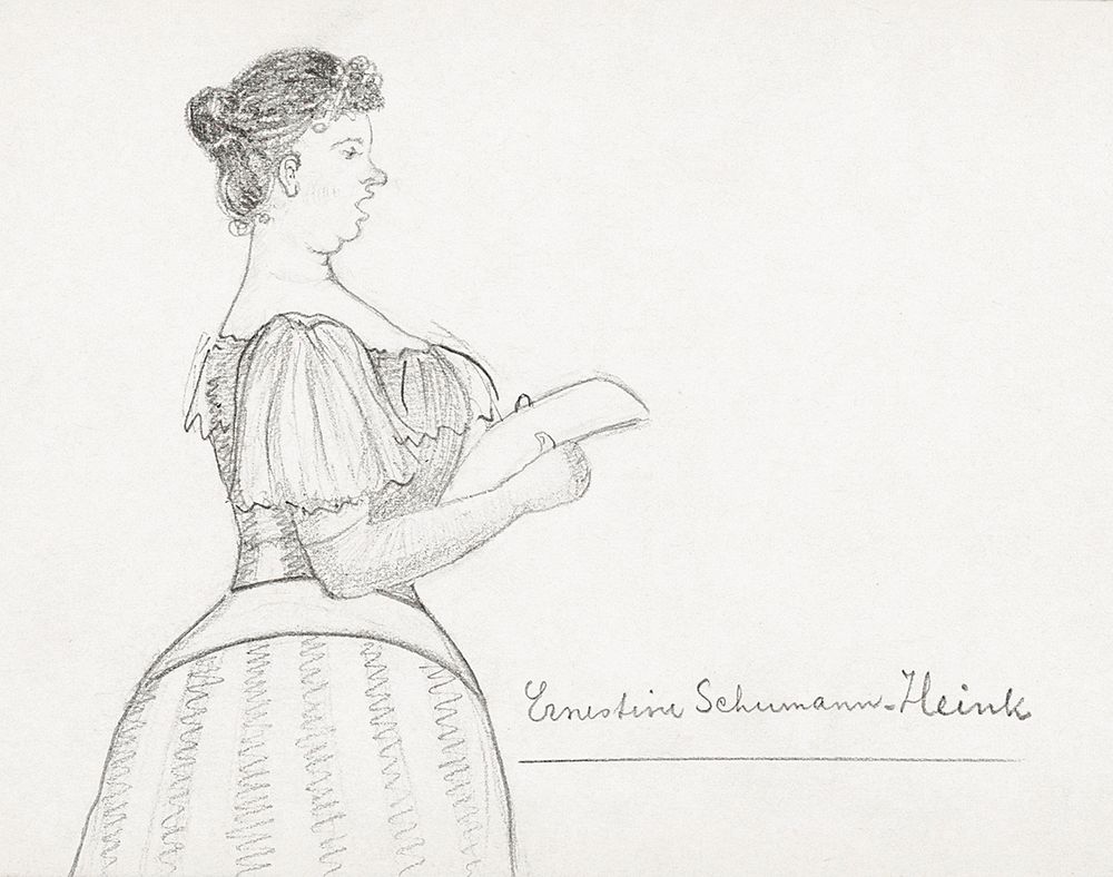 Opera singer Ernestine Schumann-Heink (1894) by Julie de Graag (1877-1924). Original from The Rijksmuseum. Digitally…