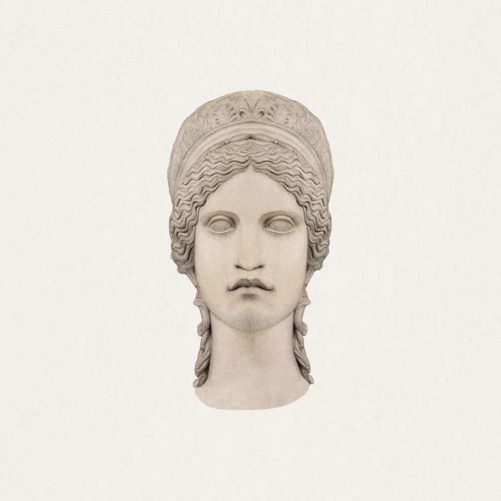 Head sculpture psd, remixed from artworks by Gustav Klimt