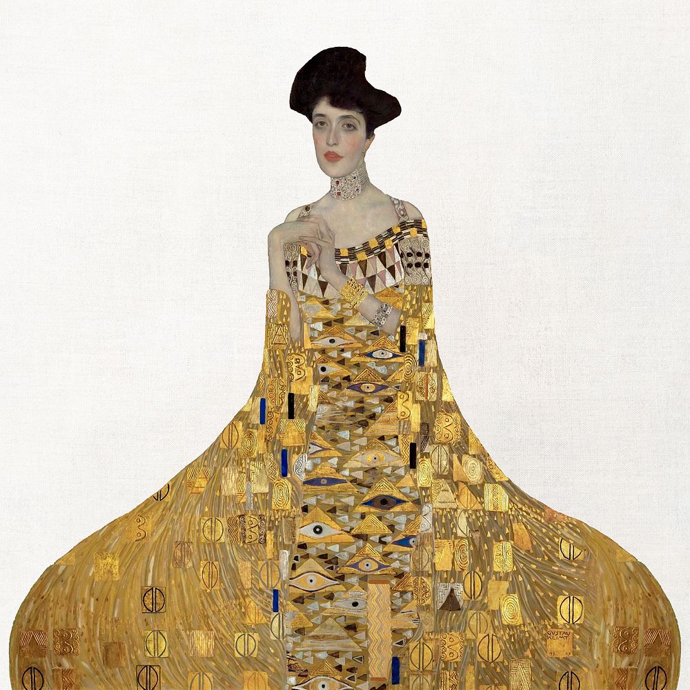 Gustav Klimt's Portrait of Adele Bloch-Bauer illustration, art nouveau artwork, remastered by rawpixel