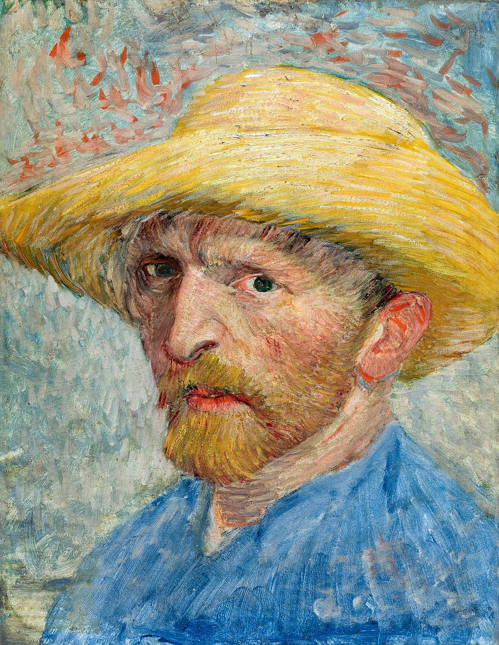 Vincent van Gogh's Self-Portrait (1887) famous painting. Original from the Detroit Institute of Arts. Digitally enhanced by…