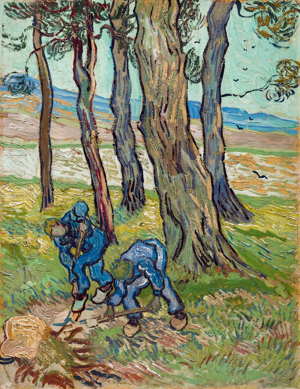 Vincent van Gogh's The Diggers (1889) famous painting. Original from the Detroit Institute of Arts. Digitally enhanced by…