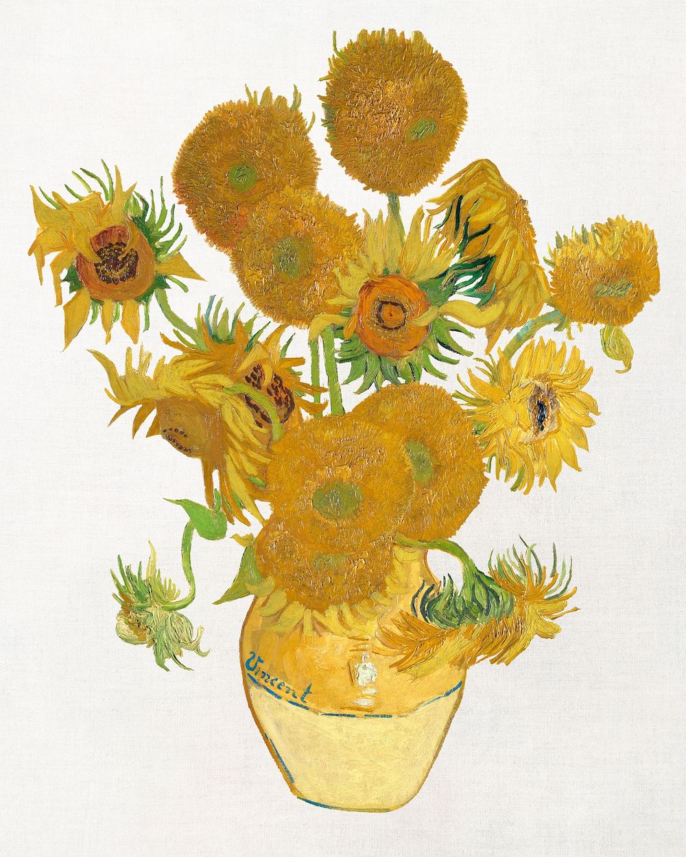 Van Gogh&rsquo;s Sunflowers collage element, vintage oil painting illustration psd, remastered by rawpixel