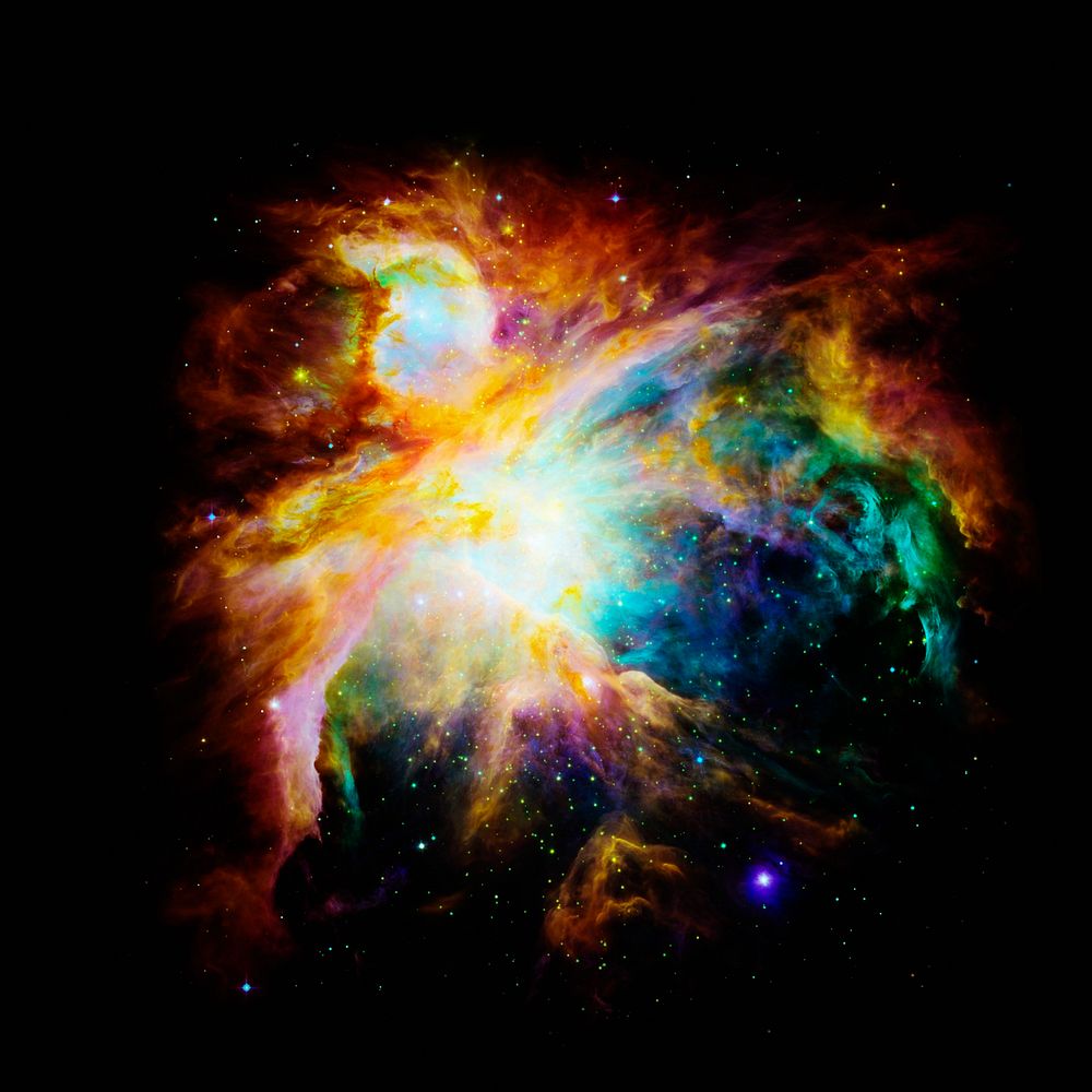 Nebula aesthetic, colorful galaxy photo psd