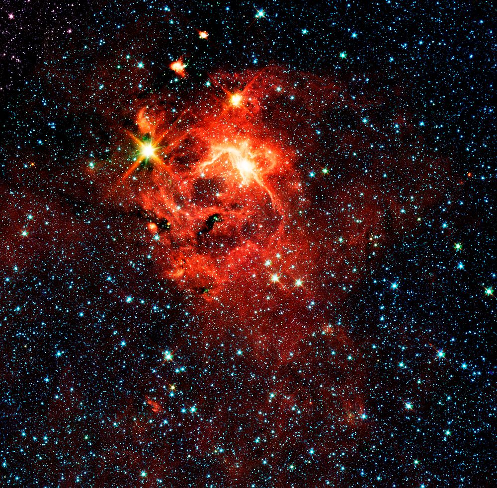 The bright, young star IRAS 13481-6124. Original from NASA. Digitally enhanced by rawpixel.