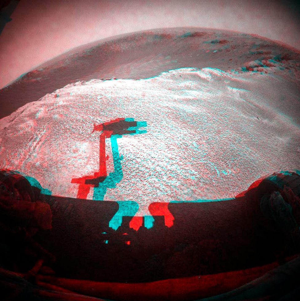 The edge of a football-field-size crater informally named Santa Maria. Original from NASA. Digitally enhanced by rawpixel.