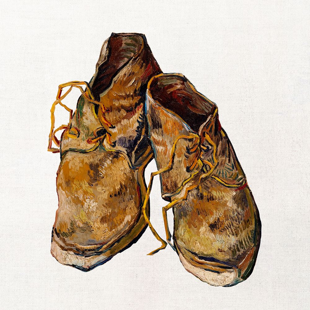 Van Gogh's Shoes illustration, vintage painting, remastered by rawpixel