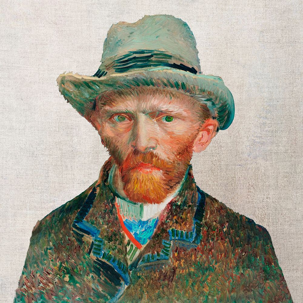 Van Gogh's Self-Portrait illustration, vintage artwork, remastered by rawpixel