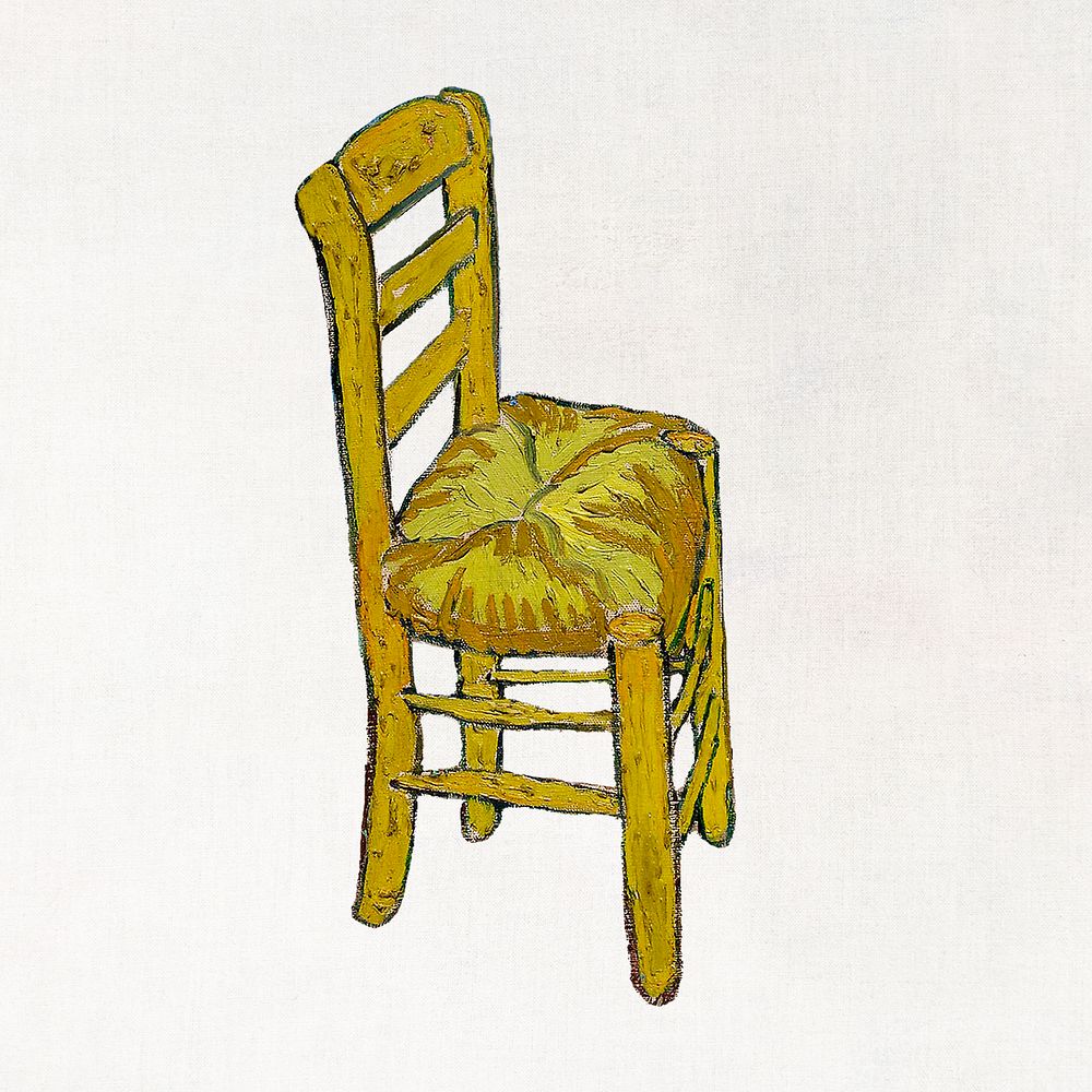 Chair clipart from Van Gogh's Bedroom in Arles, vintage painting psd, remastered by rawpixel