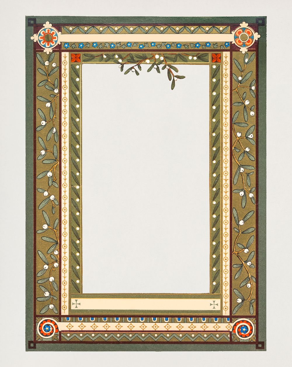 Blank leafy design frame illustration