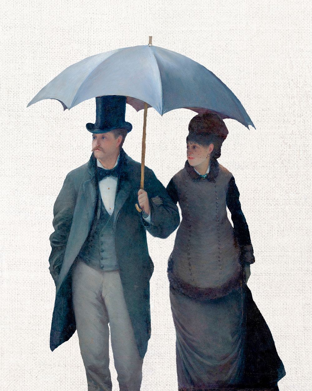 Paris Street Rainy Day illustration, Gustave Caillebotte's famous artwork, remastered by rawpixel