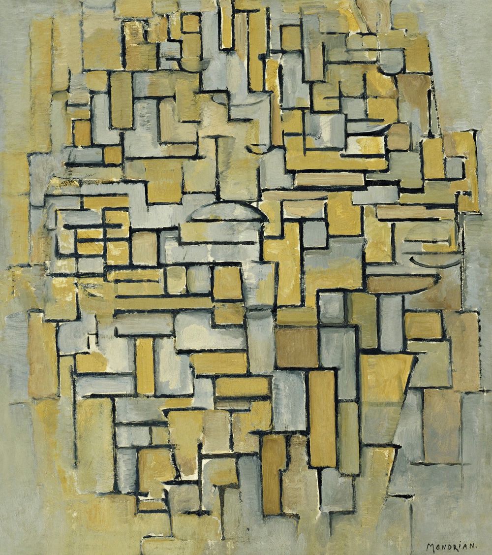 Piet Mondrian's Composition in Brown and Gray (1913) famous painting. Original from Wikimedia Commons. Digitally enhanced by…