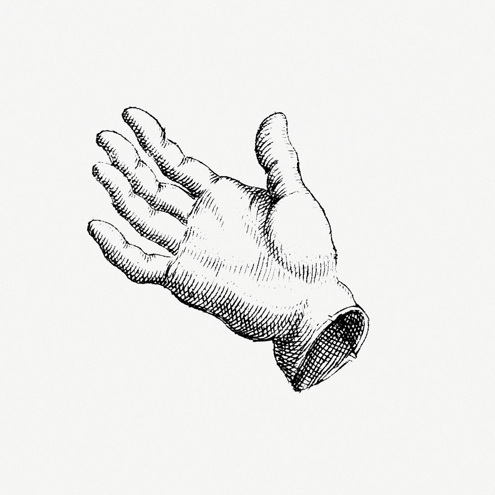 Helping hand gesture vintage illustration