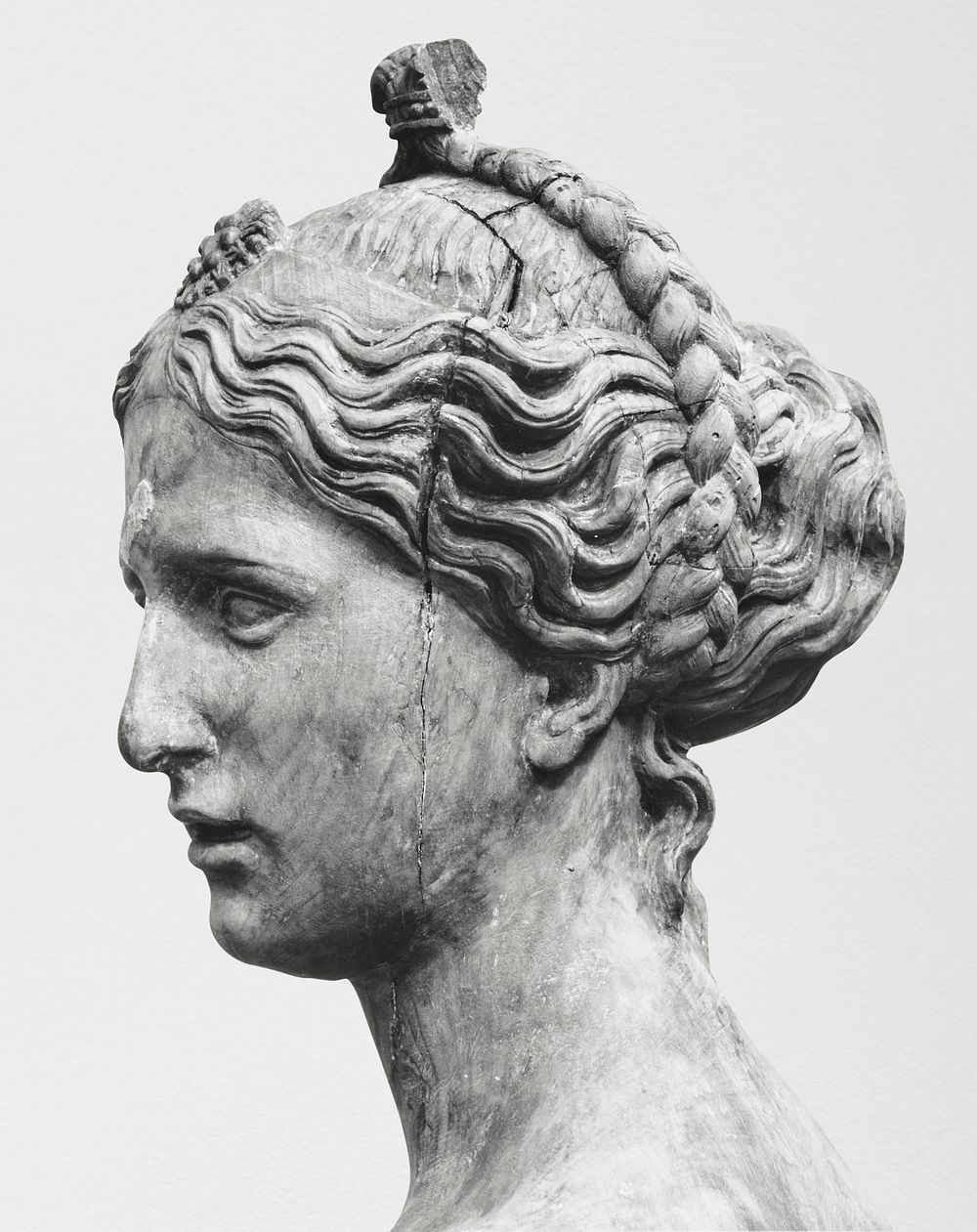 Greek ancient woman head sculpture