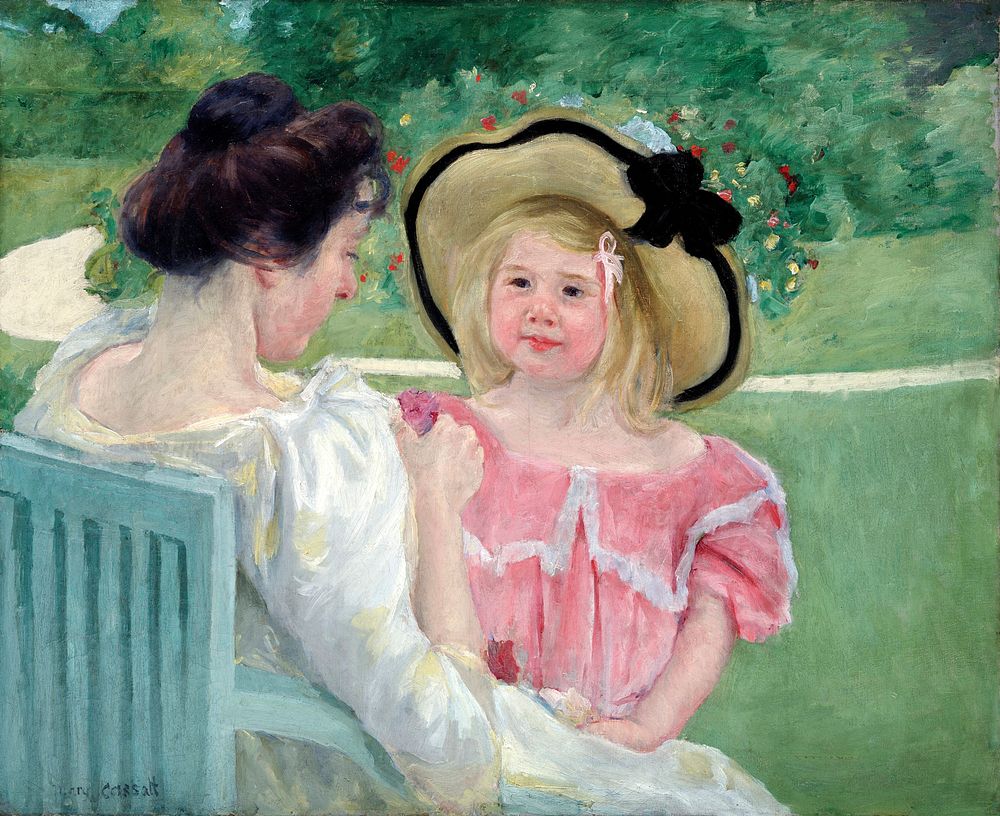 In the Garden (1903&ndash;1904) painting in high resolution by Mary Cassatt. Original from the Detroit Institute of Arts.…