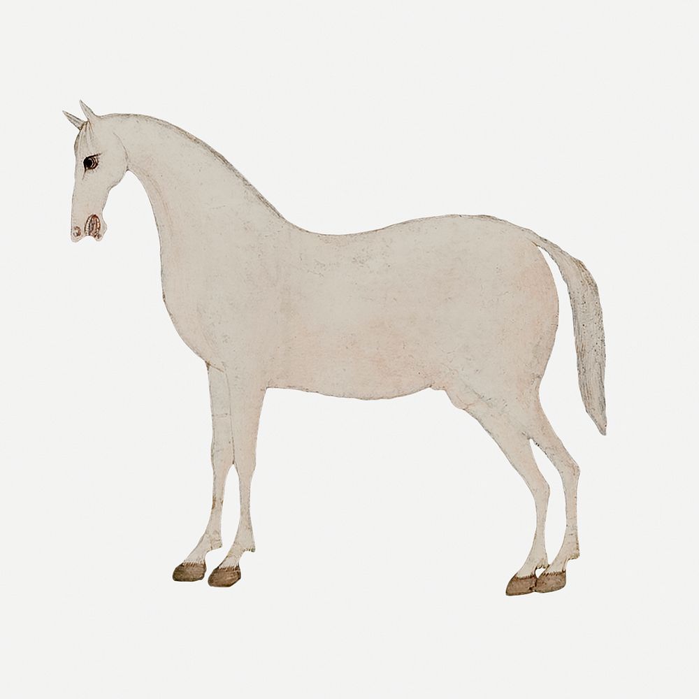 Vintage Asian horse illustration psd, featuring public domain artworks