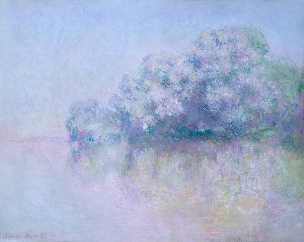 &Icirc;le aux Orties near Vernon (1897) by Claude Monet, high resolution famous painting. Original from The MET. Digitally…