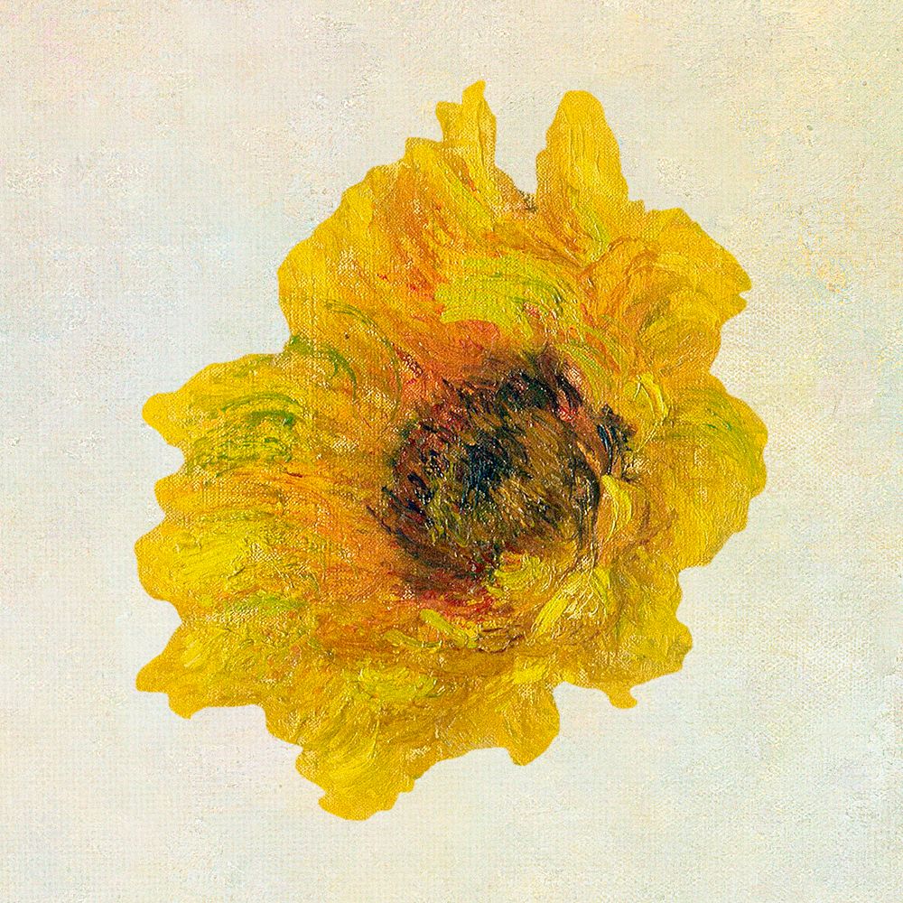 Vintage Sunflower remixed from the artworks of Claude Monet.