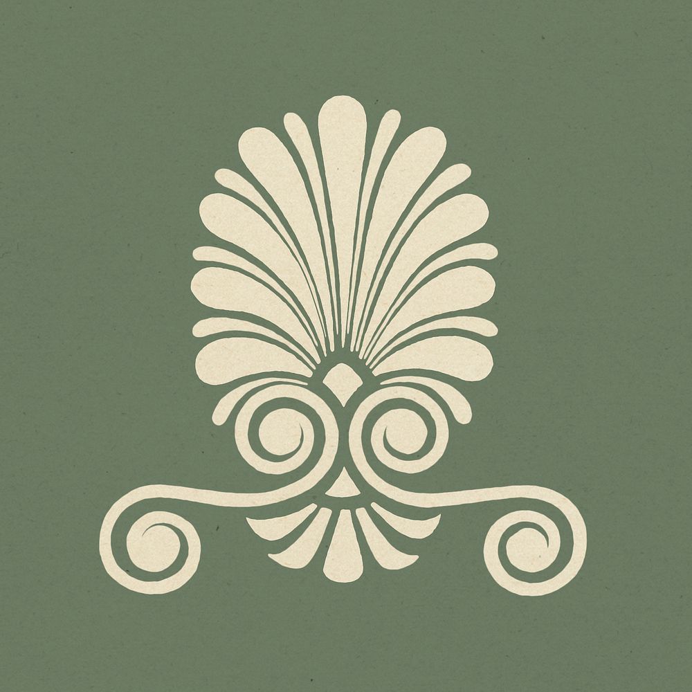 Antique beige Greek decorative element illustration