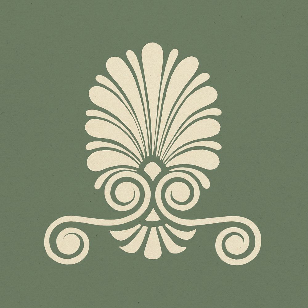 Antique beige Greek psd decorative element illustration