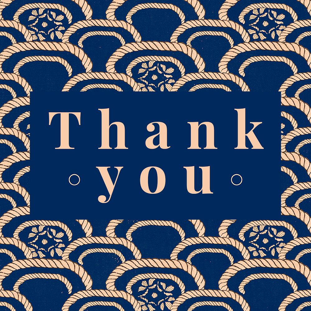 Japanese pattern business thank you editable social media template psd
