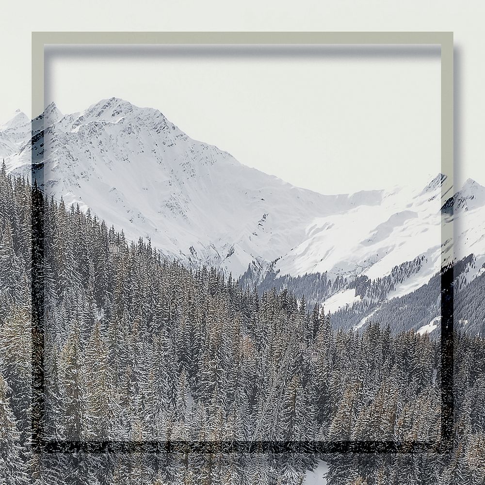 Mountain view in Verbier with frame mockup