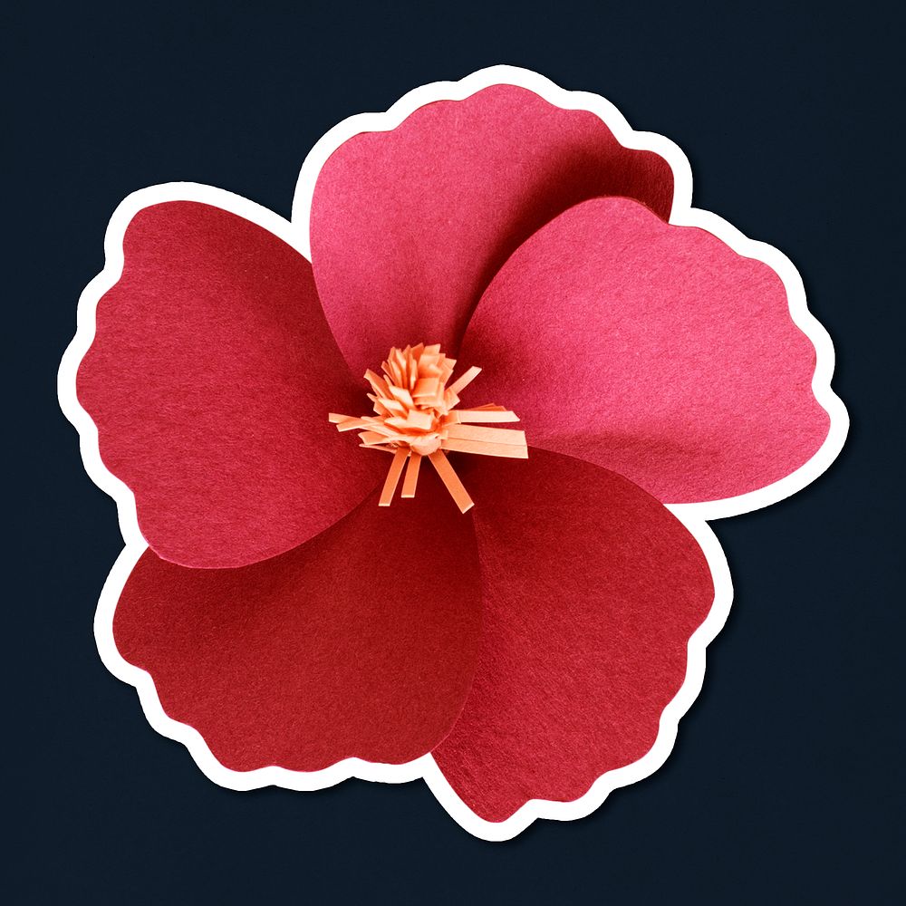Hibiscus 3D papercraft sticker flower psd