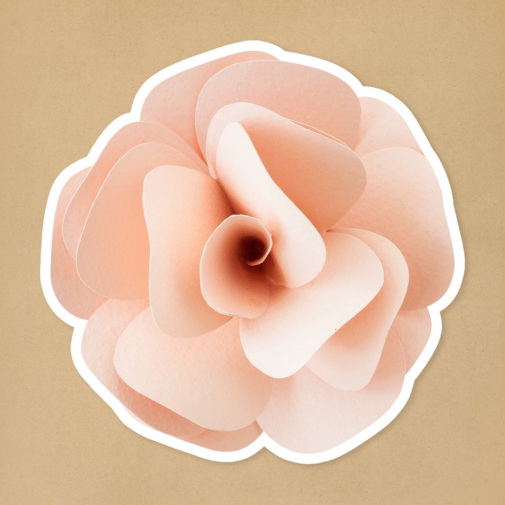 Rose 3D papercraft flower mockup