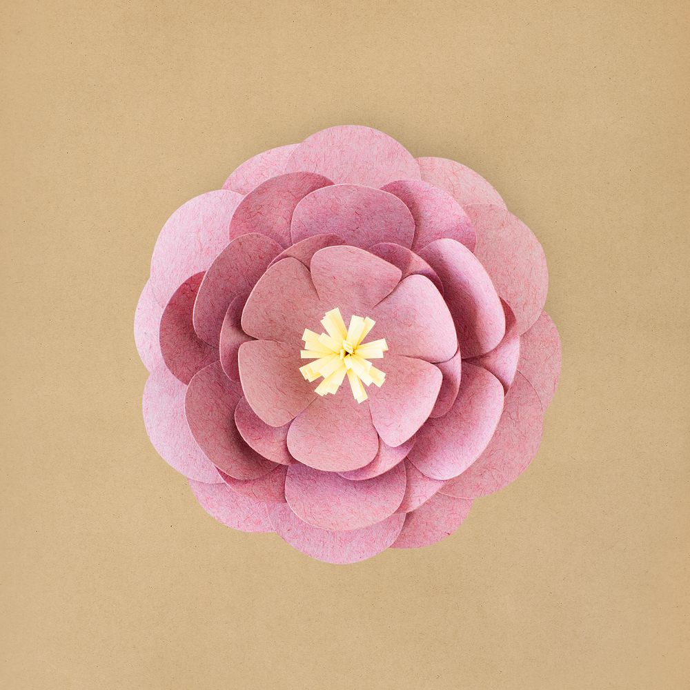 Pink flower paper craft | PSD - rawpixel