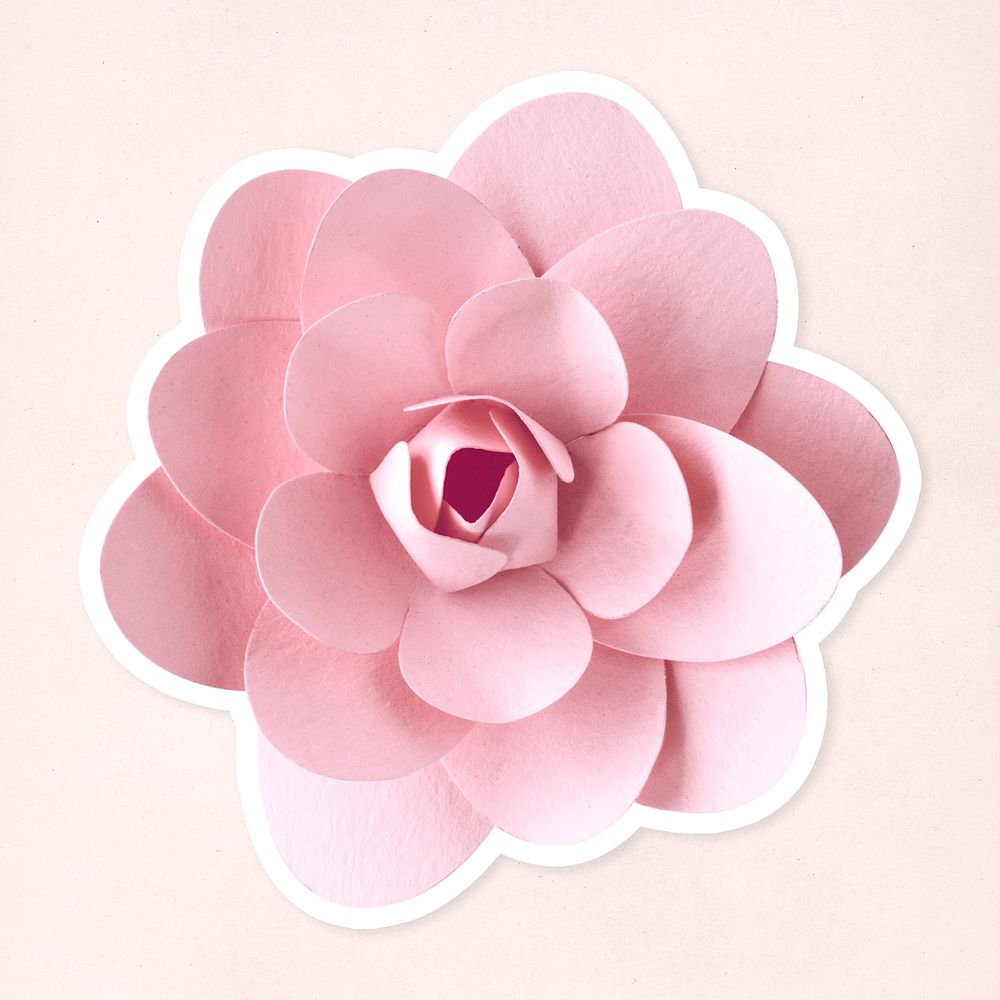 Camellia paper flower sticker psd