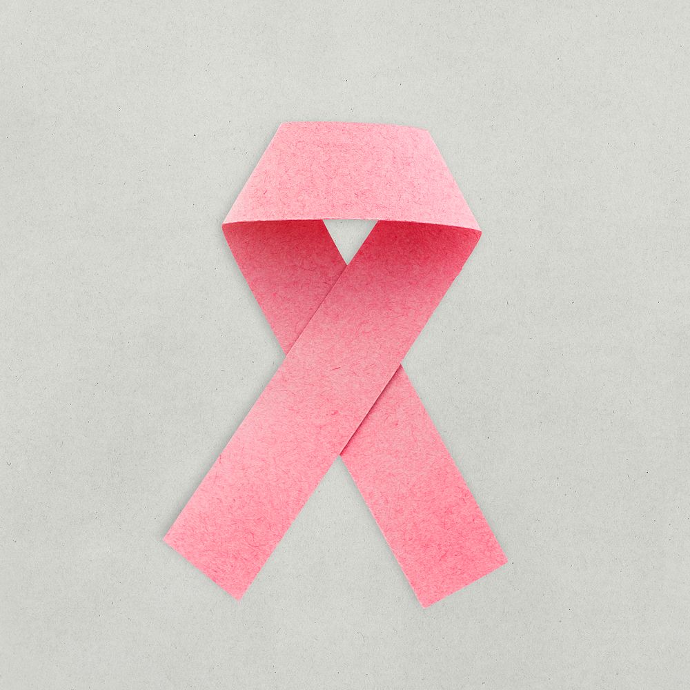 Paper craft design pink ribbon icon