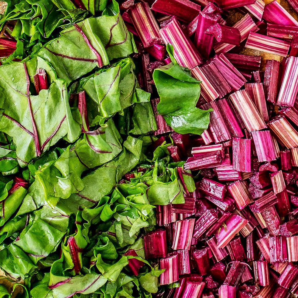 Closeup of chopped beetroot  aerial view
